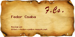 Fedor Csaba névjegykártya