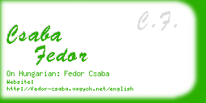 csaba fedor business card